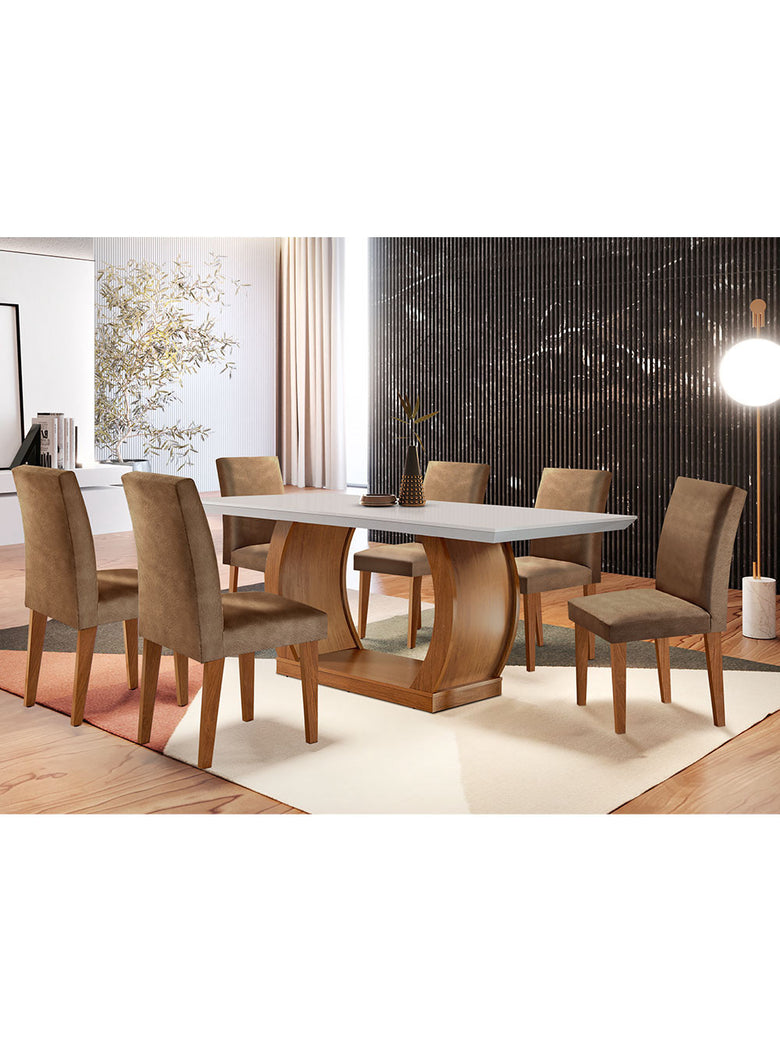 Sala de Jantar Milena 6 cadeiras Grécia Rufato