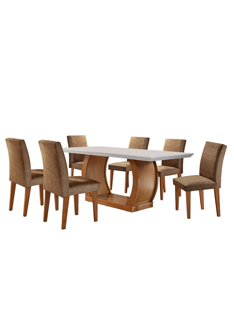 Sala de Jantar Milena 6 cadeiras Grécia Rufato