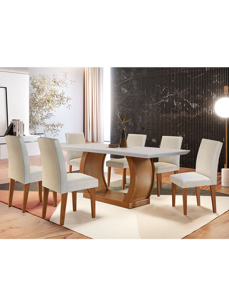 Sala de Jantar Milena 6 cadeiras Grécia Rufato