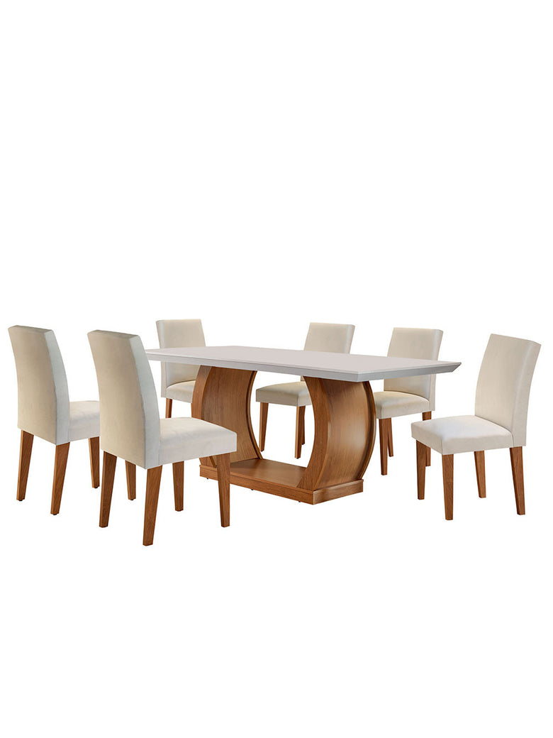 Sala de Jantar Milena 6 cadeiras Grécia Rufato