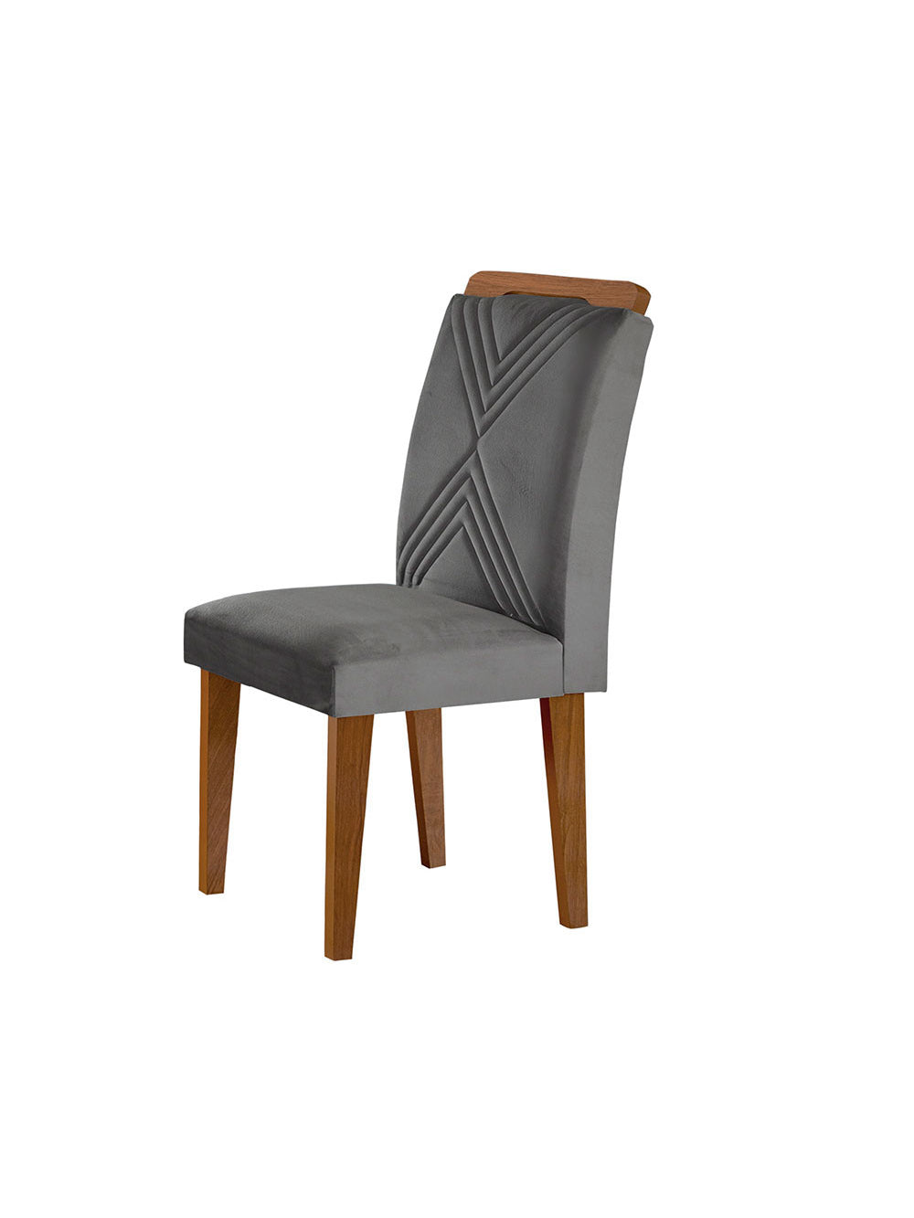Conjunto Com 2 Cadeiras Sarah para Sala de Jantar em MDF Rufato - Veludo Creme e Imbuia