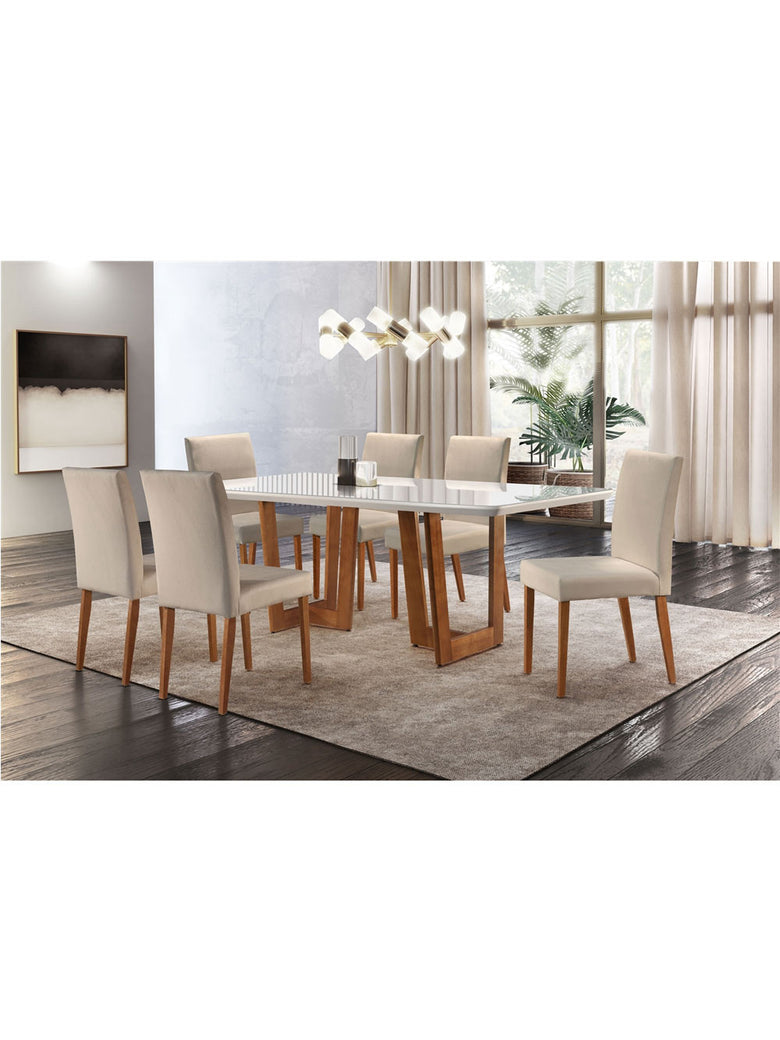 Mesa Patros 180 cm Madeira e Vidro Mobillare