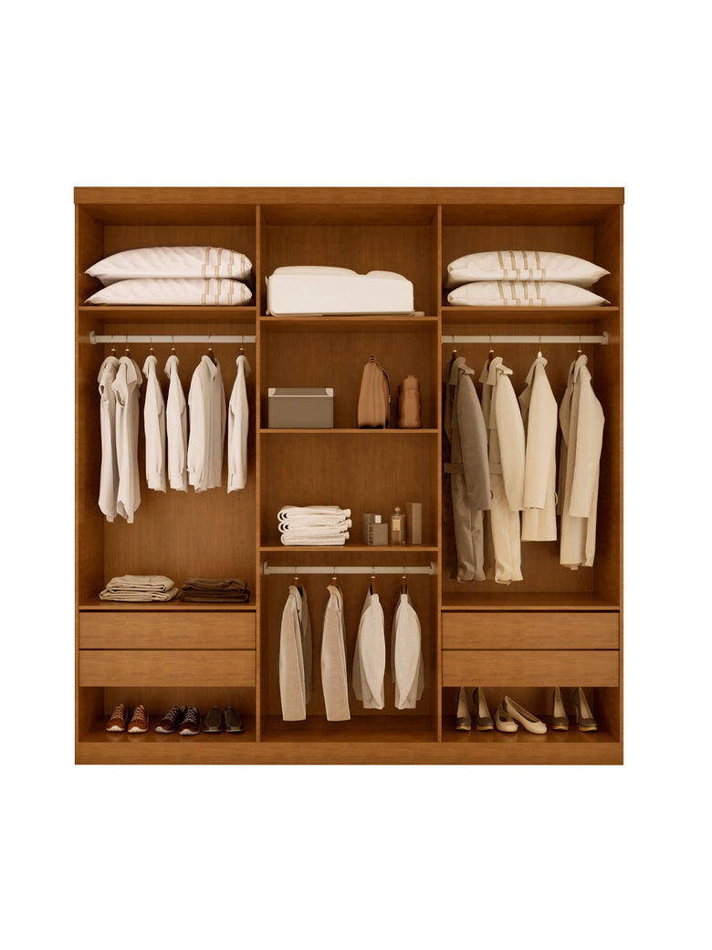 Guarda Roupa Casal Boston 6 Portas e 4 Gavetas MDF Moderna