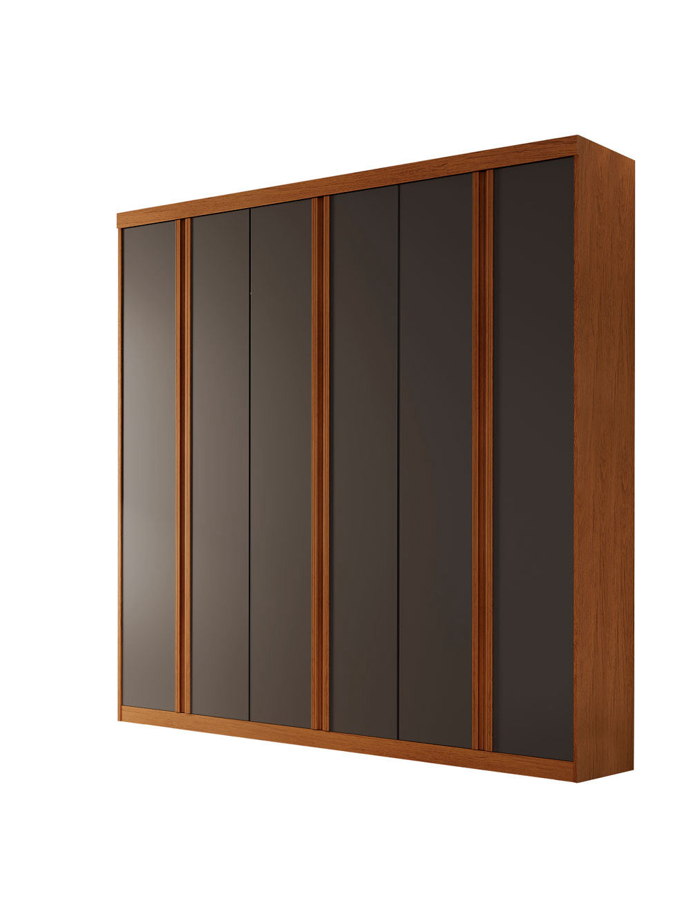 Guarda Roupa Casal Boston 6 Portas e 4 Gavetas MDF Moderna - Imbuia / Grafite