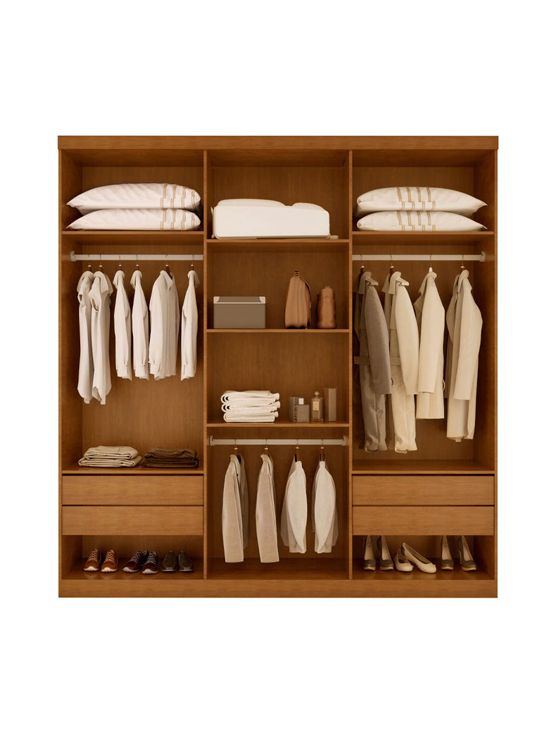 Guarda Roupa Casal Boston 6 Portas e 4 Gavetas MDF Moderna