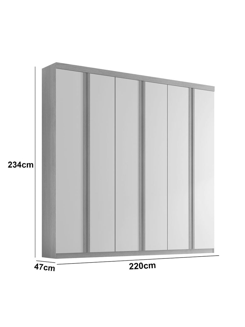 Guarda Roupa Casal Boston 6 Portas e 4 Gavetas MDF Moderna