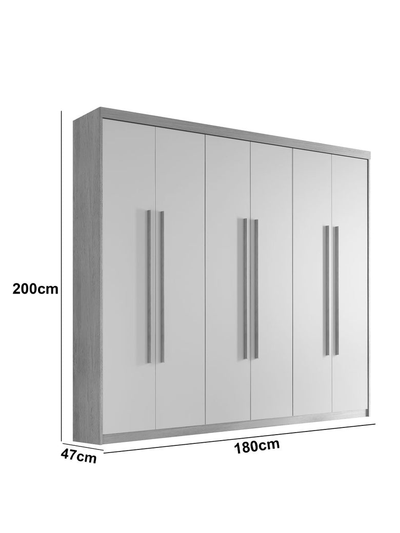Guarda Roupa Casal Heros 6 Portas e 2 Gavetas MDF Moderna