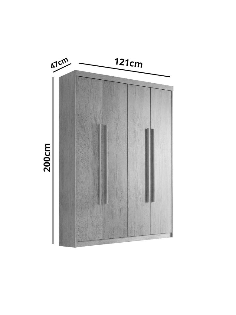 Guarda Roupa Solteiro Heros 4 Portas e 2 Gavetas MDF Moderna