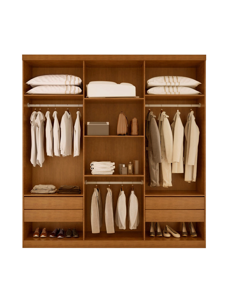 Guarda Roupa Casal Boston 6 Portas Com Pés MDF Moderna