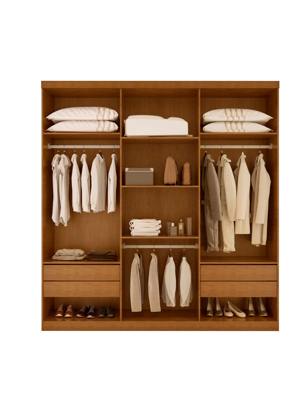 Guarda Roupa Casal Boston 6 Portas Com Pés MDF Moderna