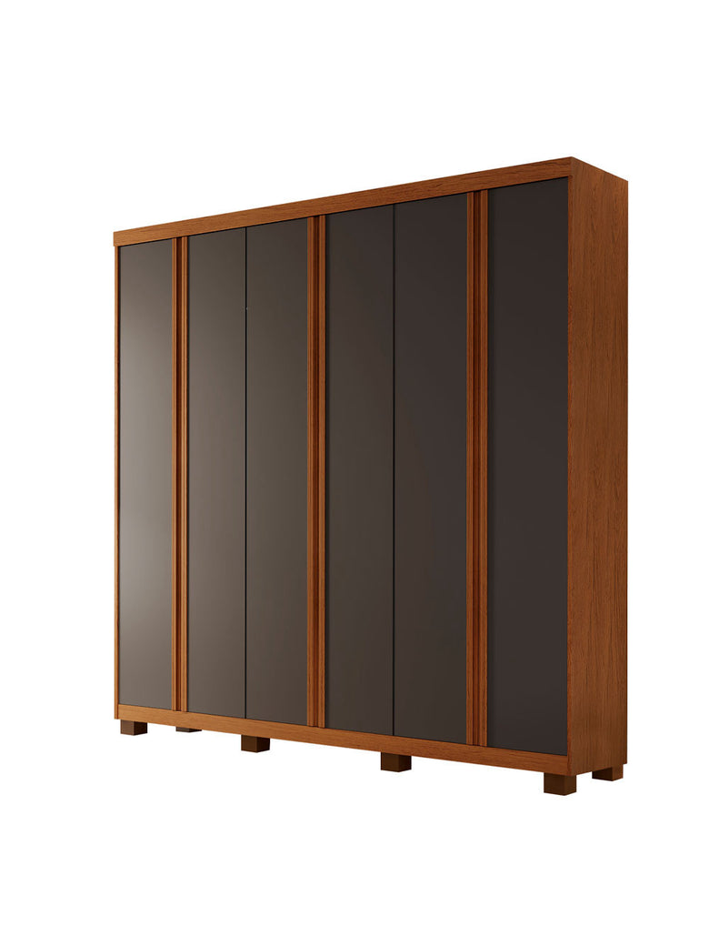 Guarda Roupa Casal Boston 6 Portas Com Pés MDF Moderna