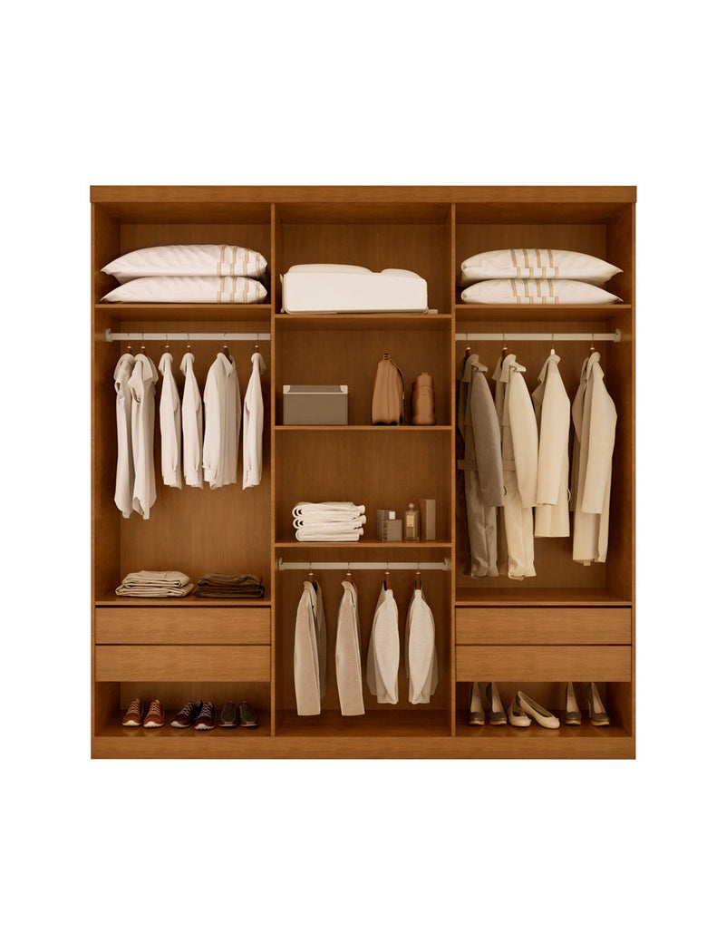Guarda Roupa Casal Boston 6 Portas Com Pés MDF Moderna