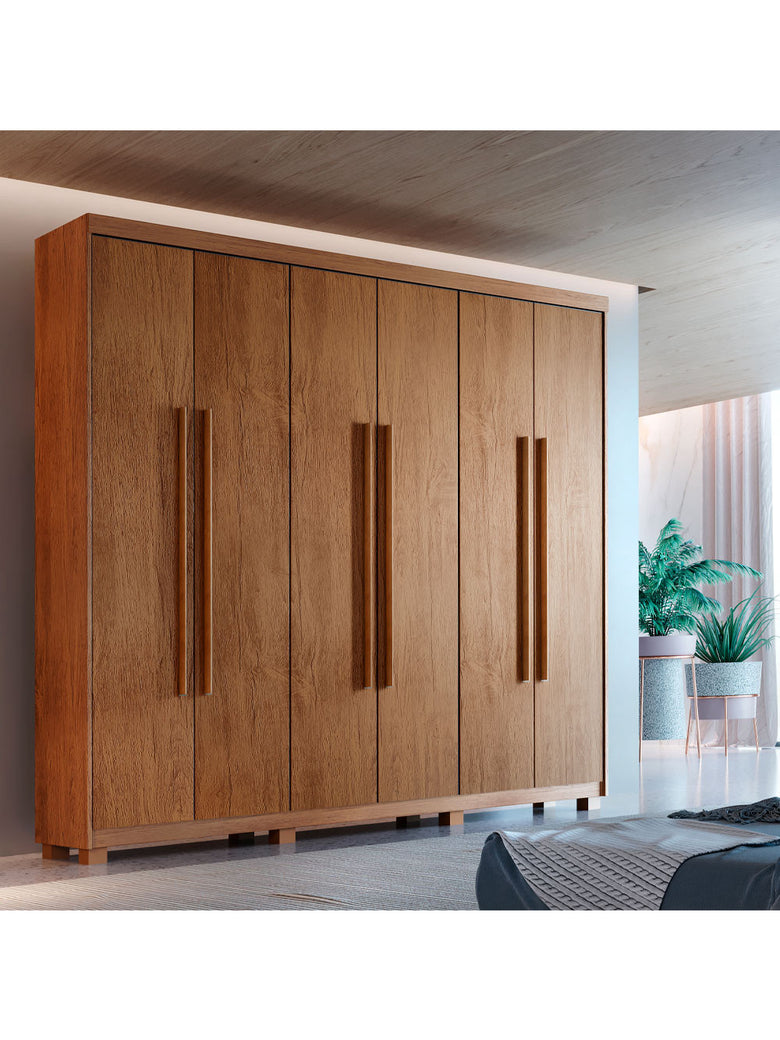 Guarda Roupa Casal Heros 6 Portas MDF Com pés Moderna