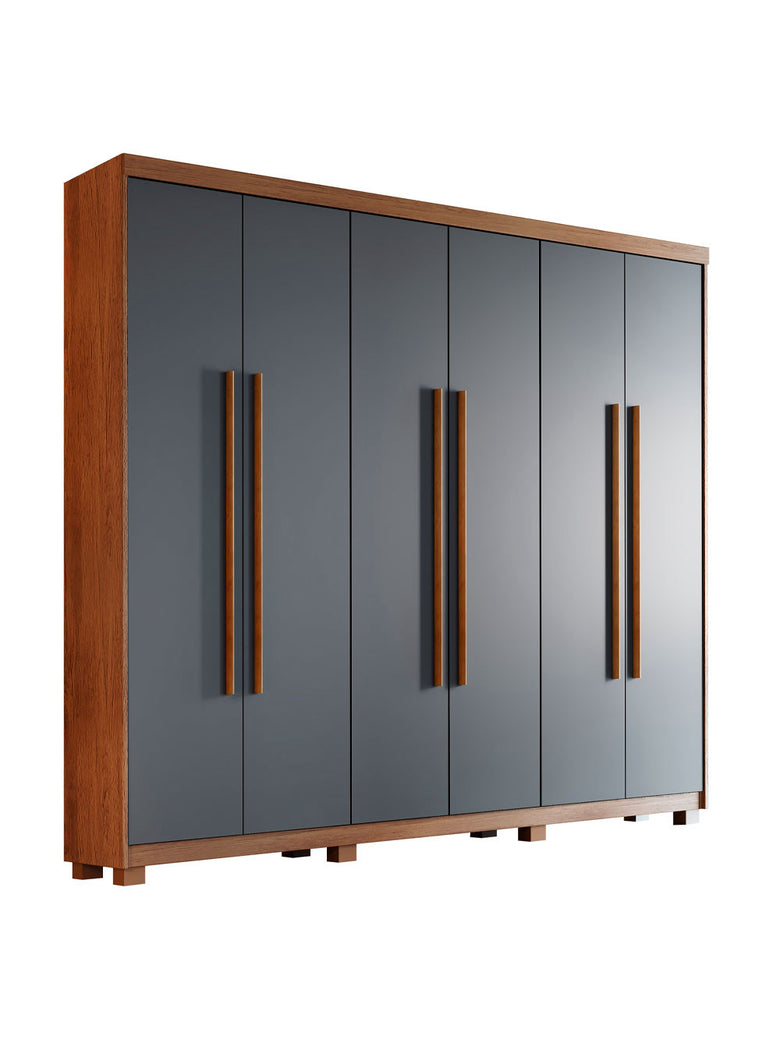 Guarda Roupa Casal Heros 6 Portas MDF Com pés Moderna