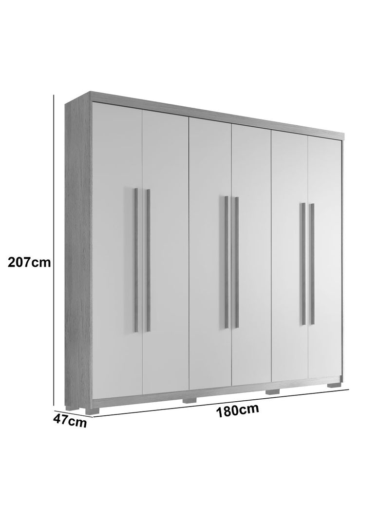 Guarda Roupa Casal Heros 6 Portas MDF Com pés Moderna