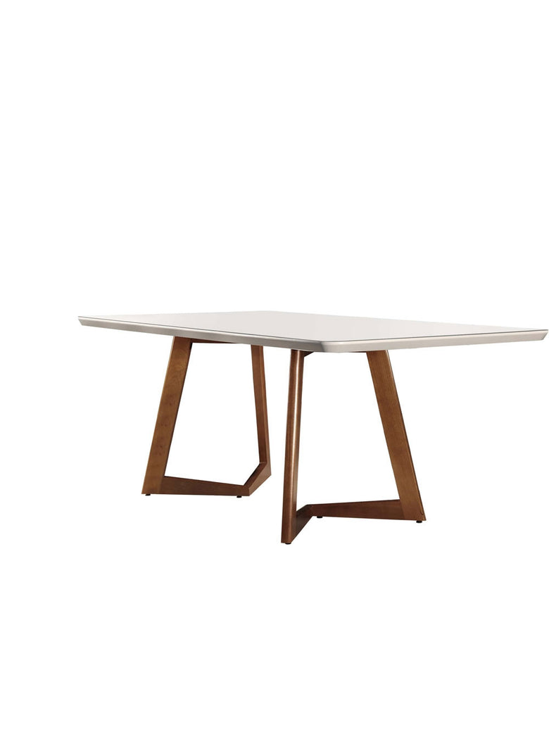 Mesa de Jantar Munique 220cm Madeira com Vidro Mobillare