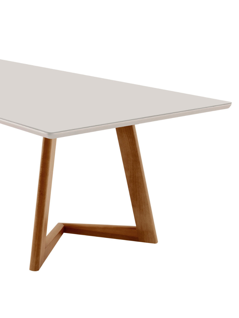 Mesa de Jantar Munique 220cm Madeira com Vidro Mobillare