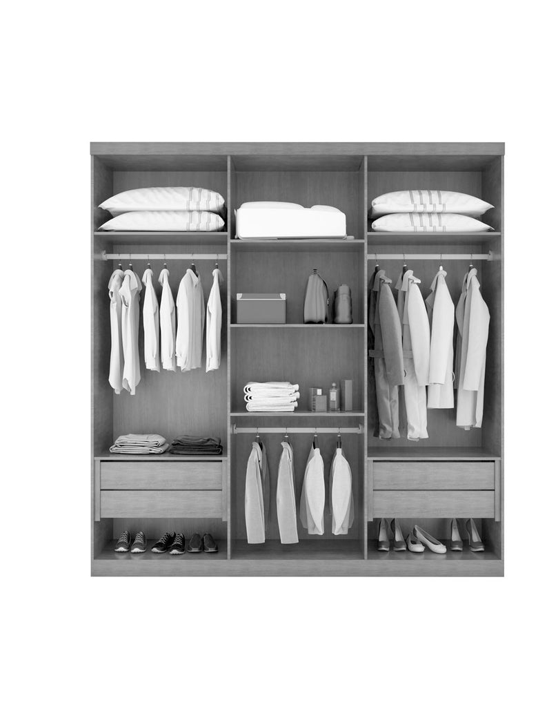 Guarda Roupa Casal Encanto 100 MDF 6 Portas e 4 Gavetas Rufato