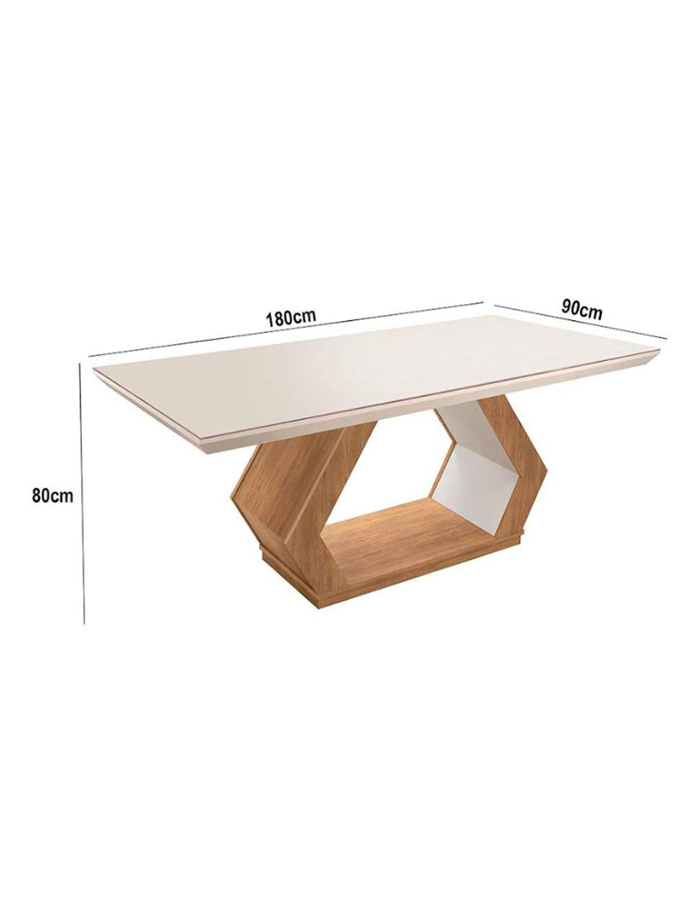 Mesa Alvorada 180 Tp Mdf Vidro canto Reto 6 Cadeiras Rufato