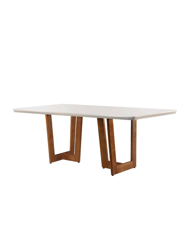 Mesa Patros 220 cm Madeira e Vidro Mobillare