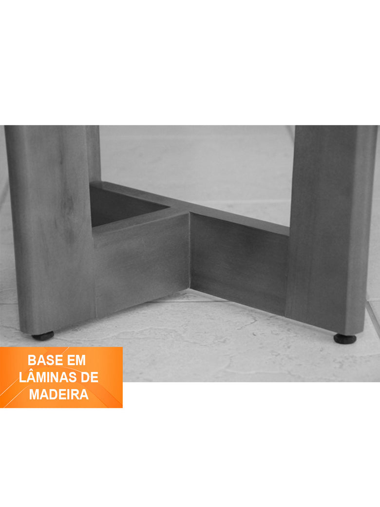 Mesa Patros 220 cm Madeira e Vidro Mobillare