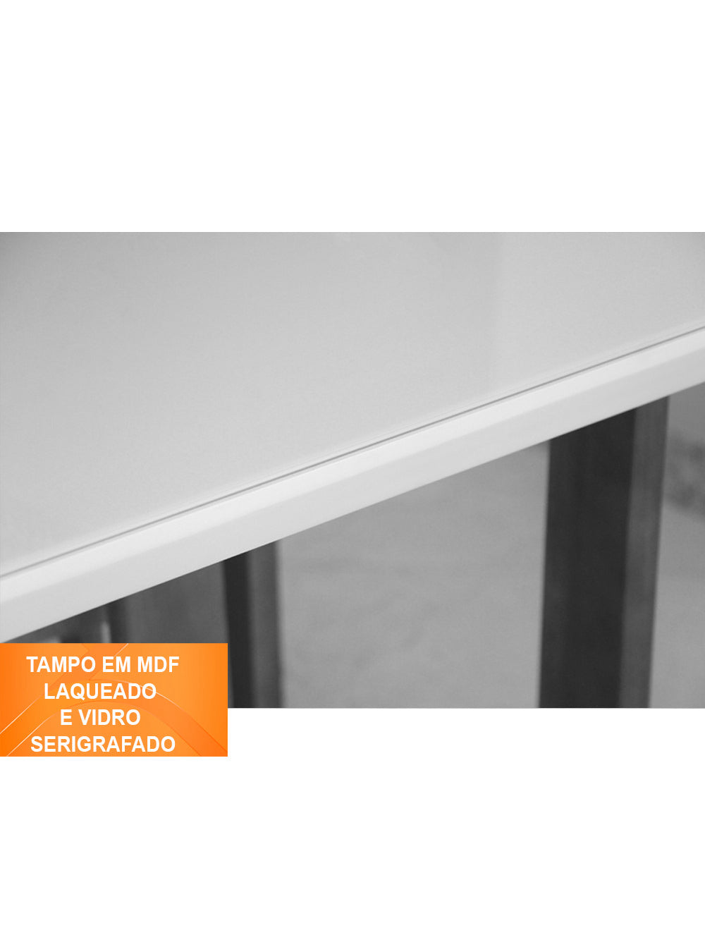 Mesa Patros 220 cm Madeira e Vidro Mobillare