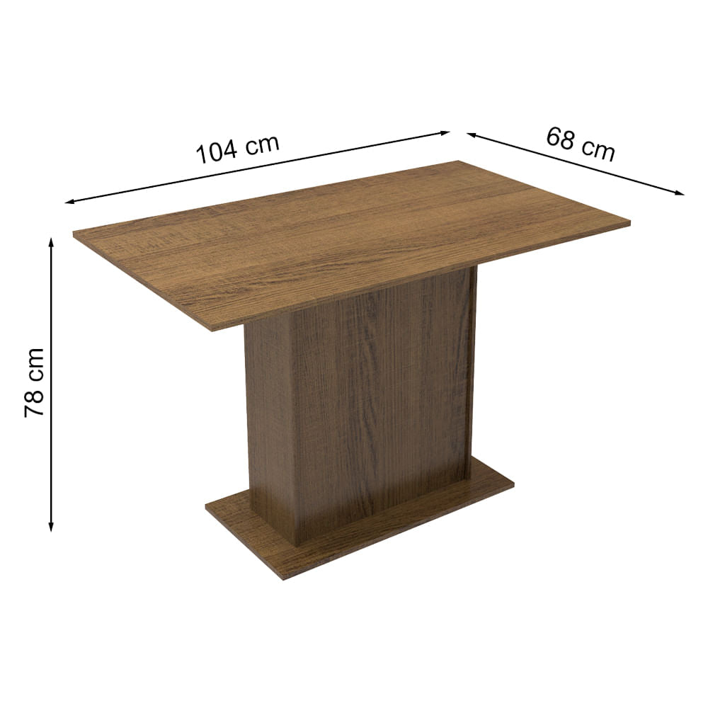 Mesa de Jantar Madesa com Tampo de Madeira 5329 Rustic - Rustic