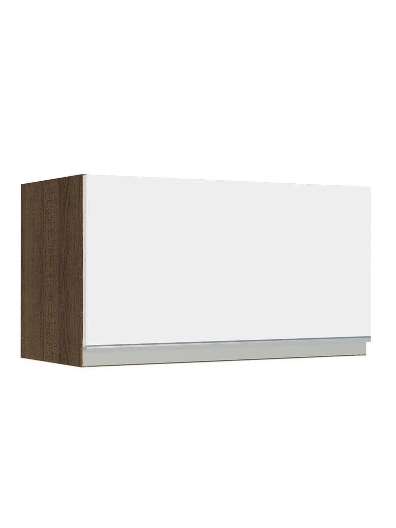 Armário Aéreo Madesa Glamy 60 cm 1 Porta Basculante Rustic/Branco
