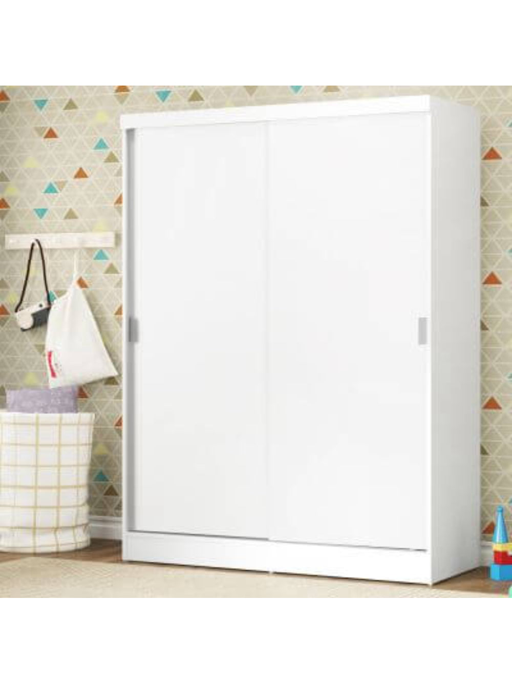 Guarda-Roupa Infantil Madesa Nick 2 Portas de Correr Branco - Branco