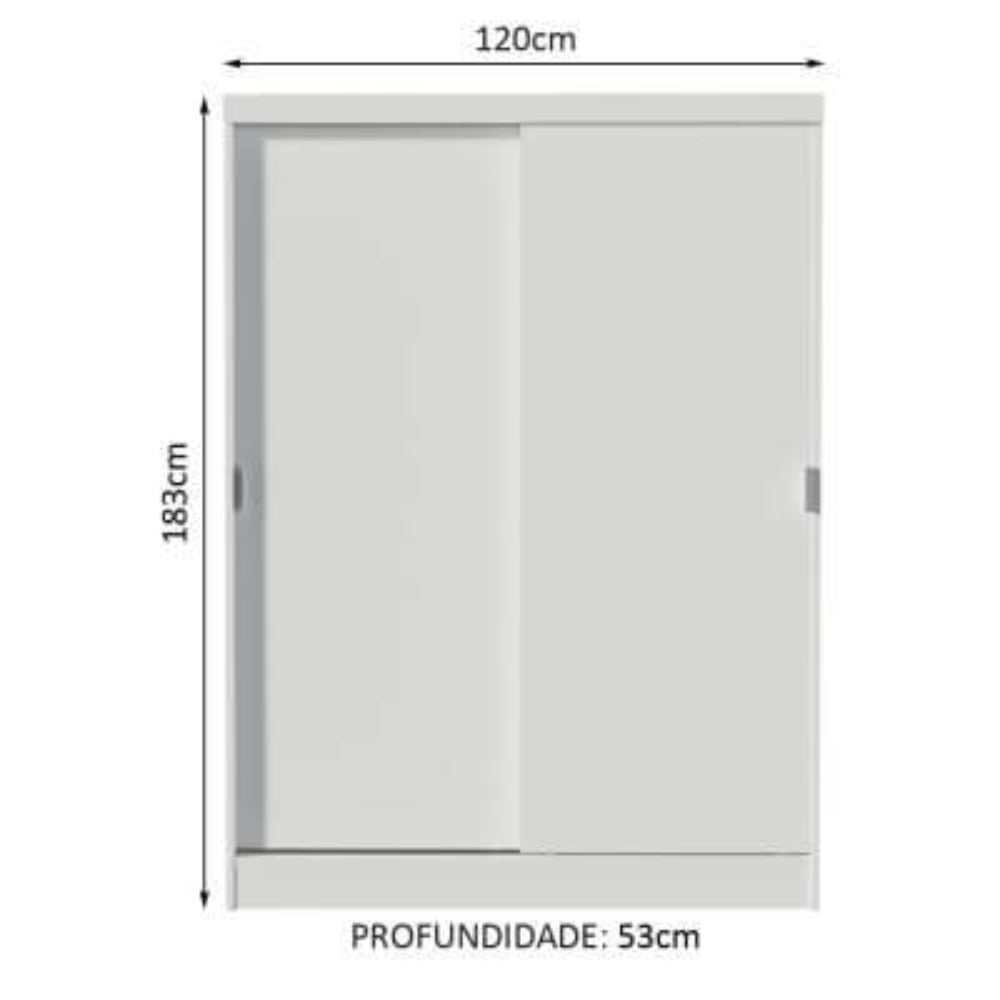 Guarda-Roupa Infantil Madesa Nick 2 Portas de Correr Branco