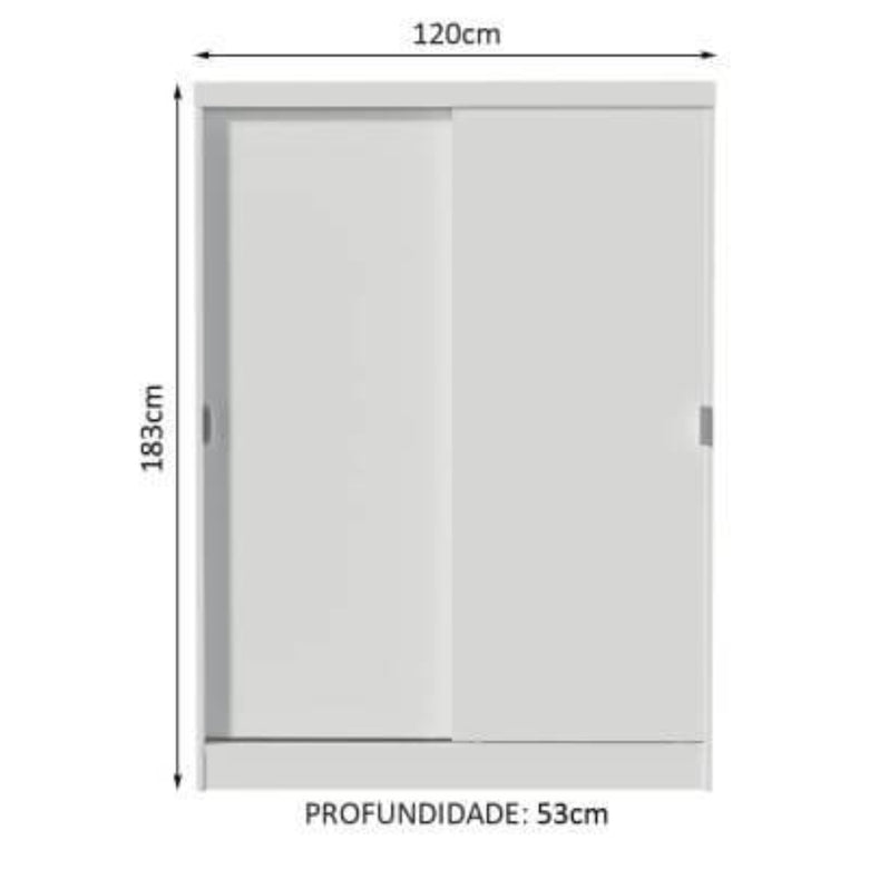 Guarda-Roupa Infantil Madesa Nick 2 Portas de Correr Branco