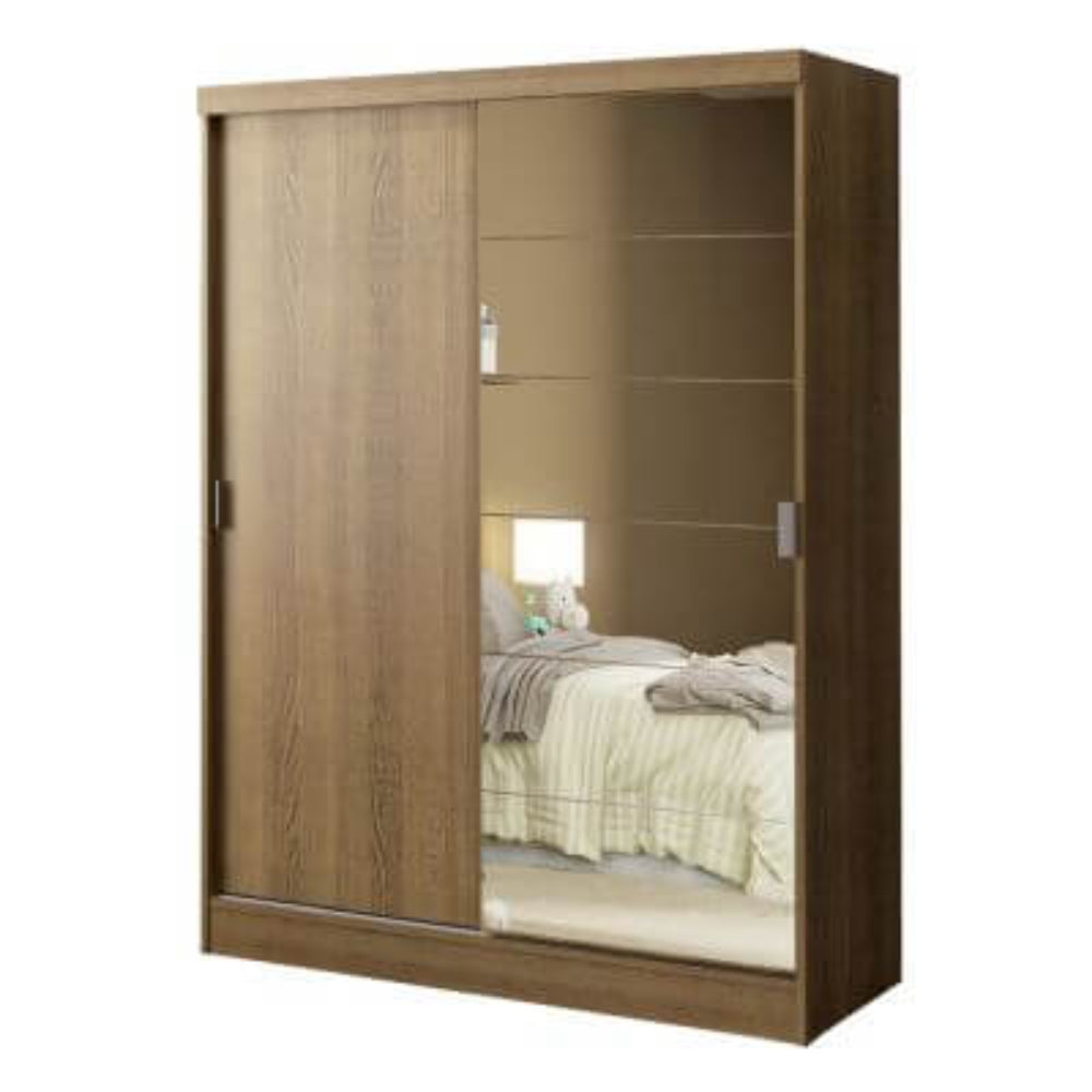 Guarda-Roupa Infantil Madesa Nick 2 Portas de Correr com Espelho Rustic - Rustic