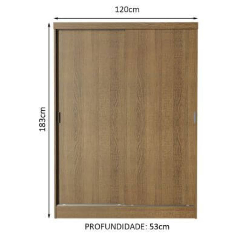 Guarda-Roupa Infantil Madesa Nick 2 Portas de Correr Rustic