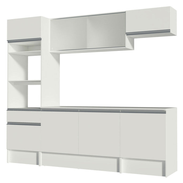 Armário de Cozinha Completa 240cm Branco Topazio Madesa