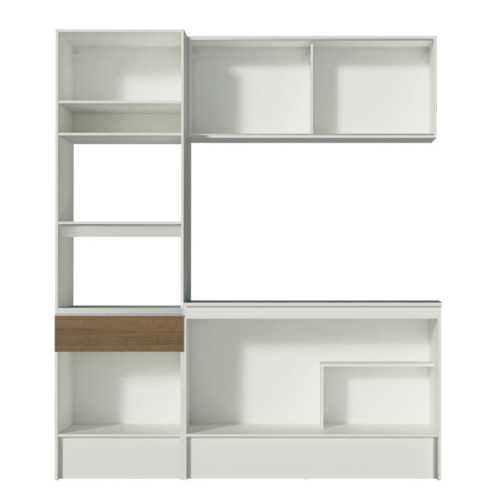 Armário de Cozinha Compacta 180cm Branco/Rustic Diamante Madesa 86