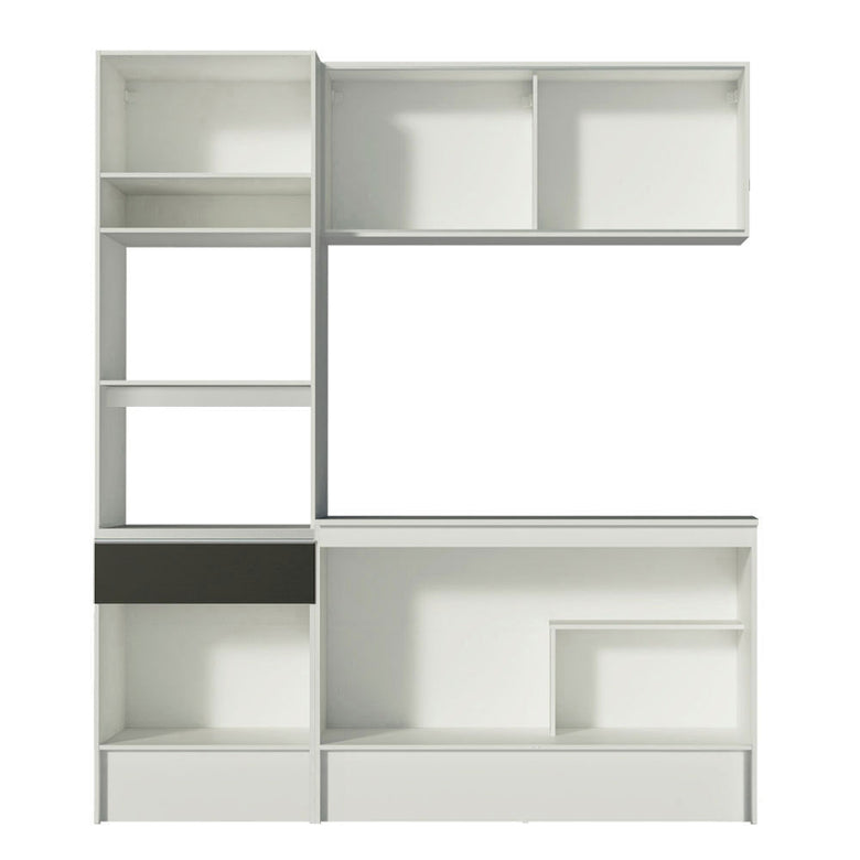Armário de Cozinha Compacta 180cm Branco/Preto Topazio Madesa 86
