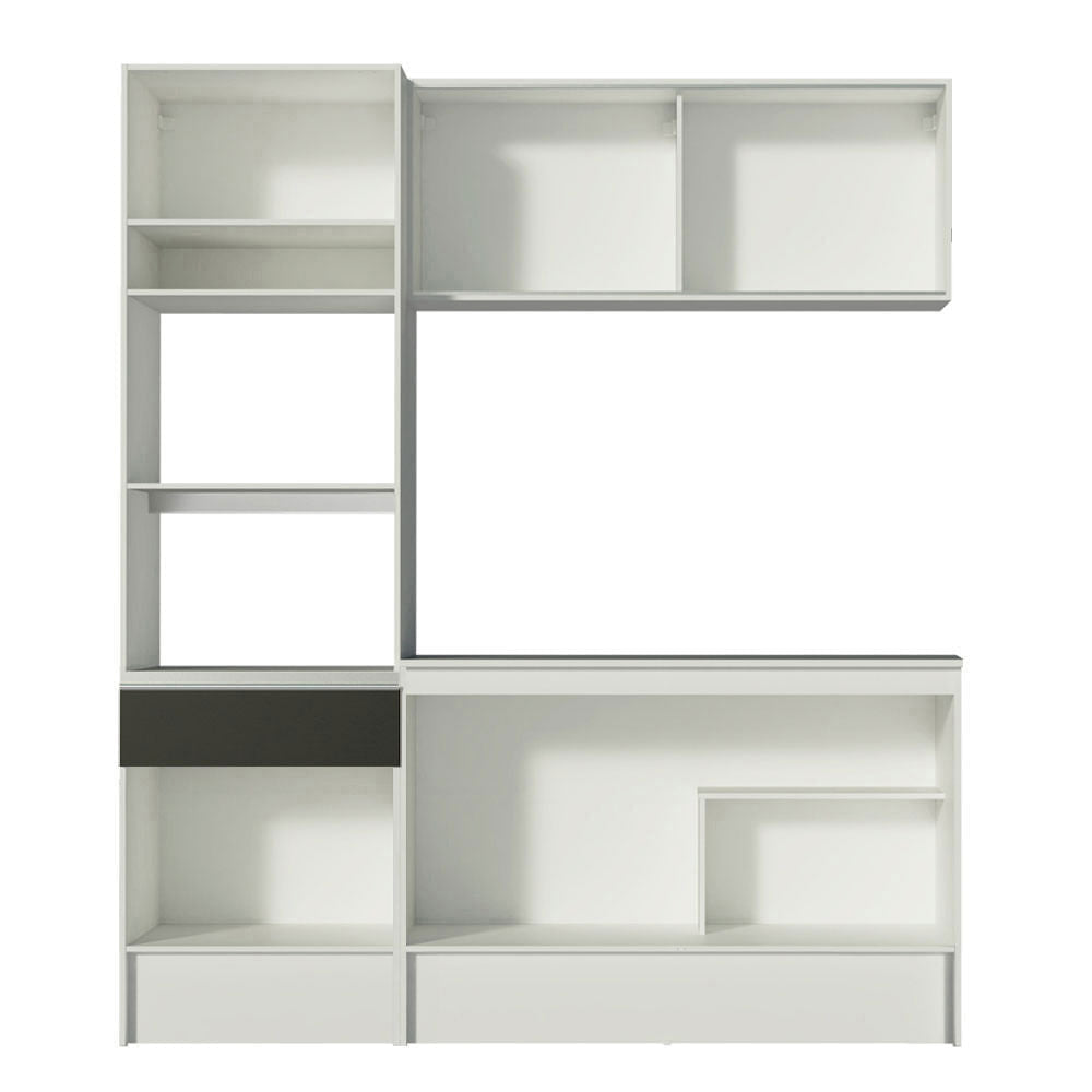 Armário de Cozinha Compacta 180cm Branco/Preto Diamante Madesa 86