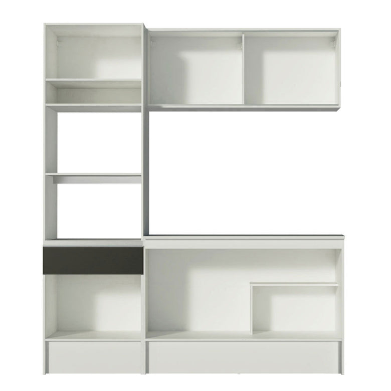 Armário de Cozinha Compacta 180cm Branco/Preto Diamante Madesa 86