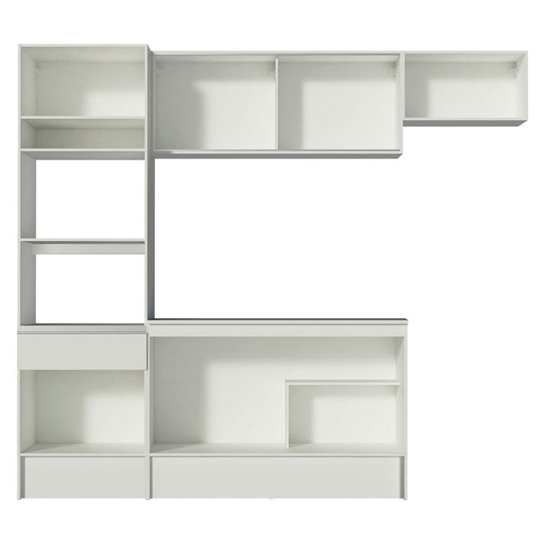 Armário de Cozinha Completa 240cm Branco Topazio Madesa 01