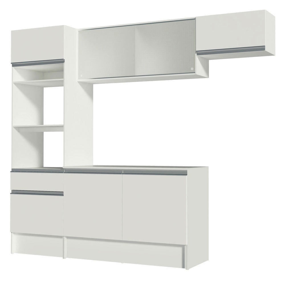 Armário de Cozinha Completa 240cm Branco Topazio Madesa 01