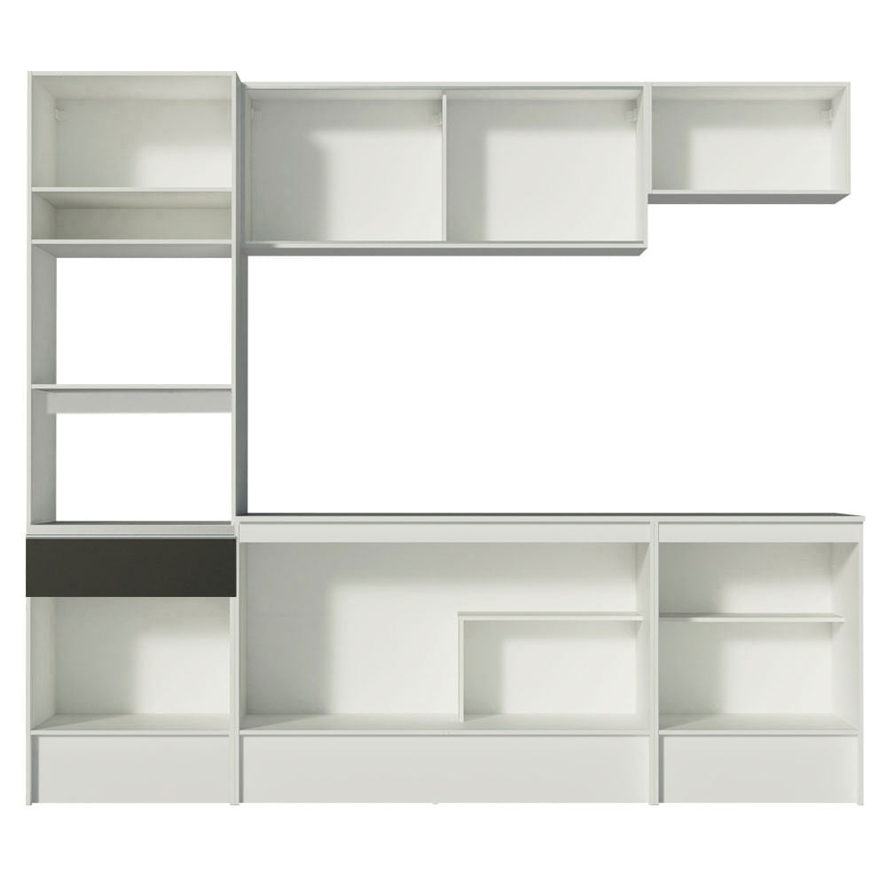 Armário de Cozinha Completa 240cm Branco/Preto Topazio Madesa