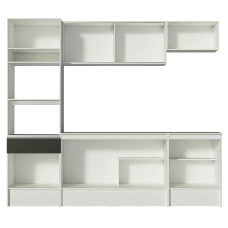 Armário de Cozinha Completa 240cm Branco/Preto Diamante Madesa