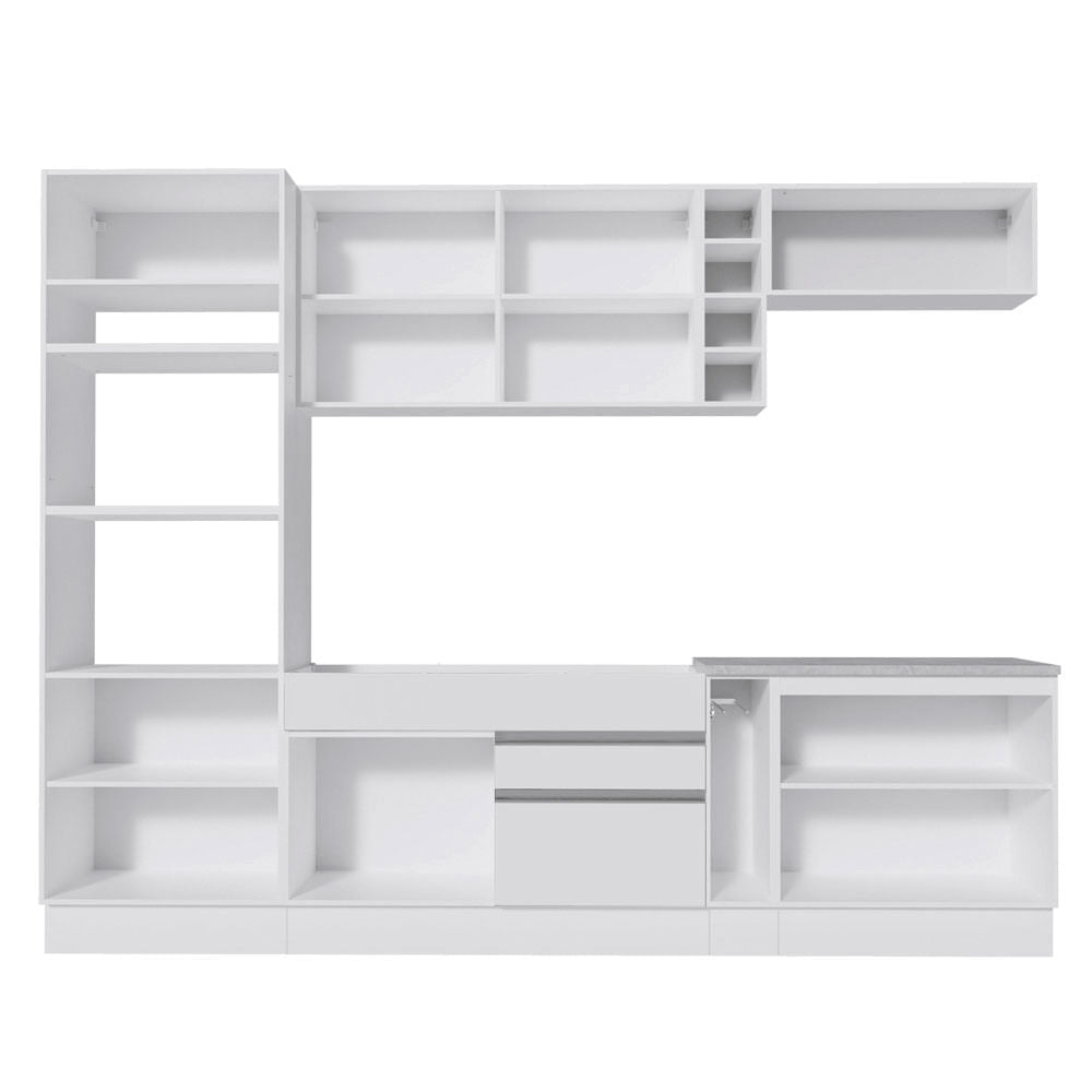 Armário de Cozinha Completa 290cm Branco Vicenza Madesa