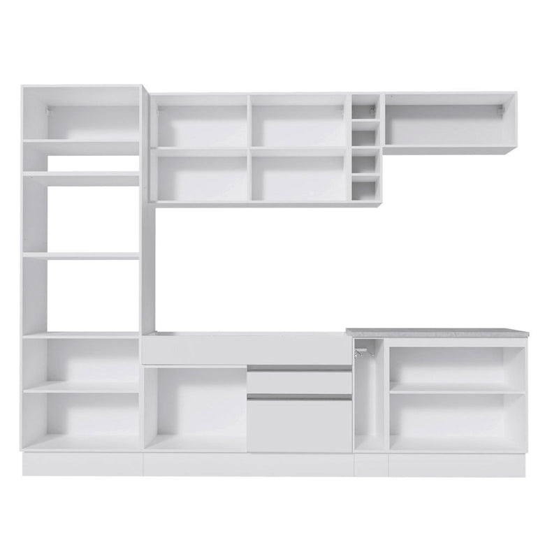 Armário de Cozinha Completa 290cm Branco Vicenza Madesa
