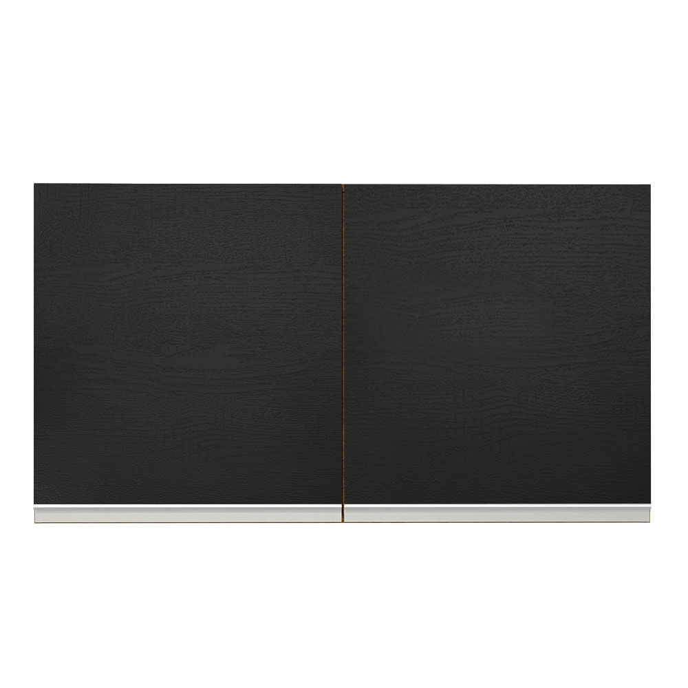 Armário Aéreo Madesa Glamy 120 cm 2 Portas Rustic/Preto