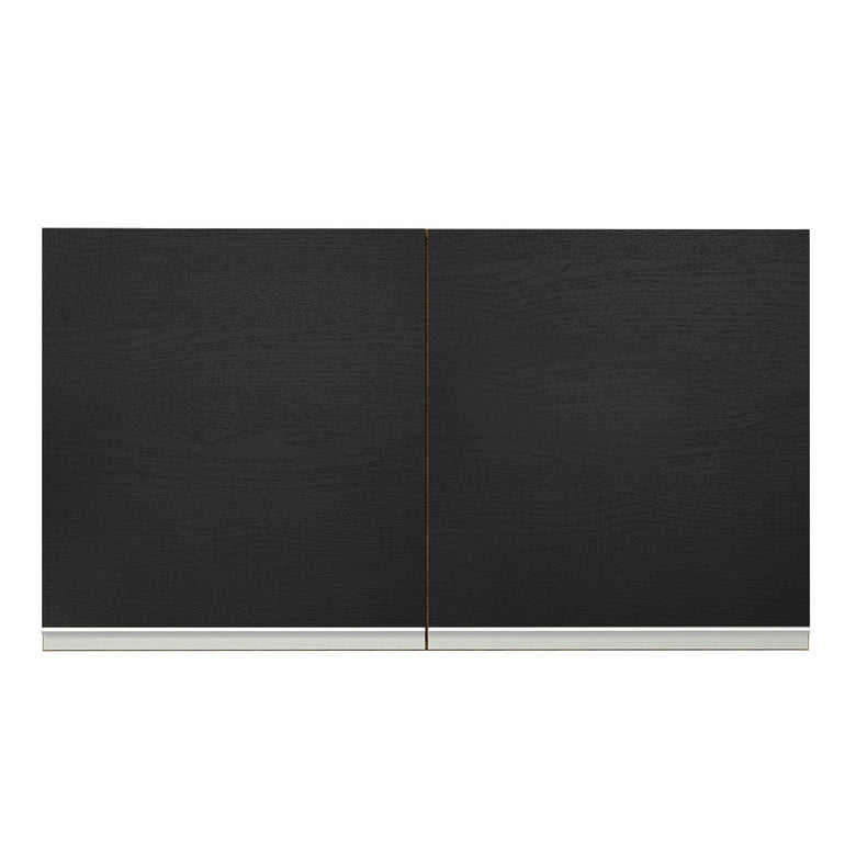 Armário Aéreo Madesa Glamy 120 cm 2 Portas Rustic/Preto
