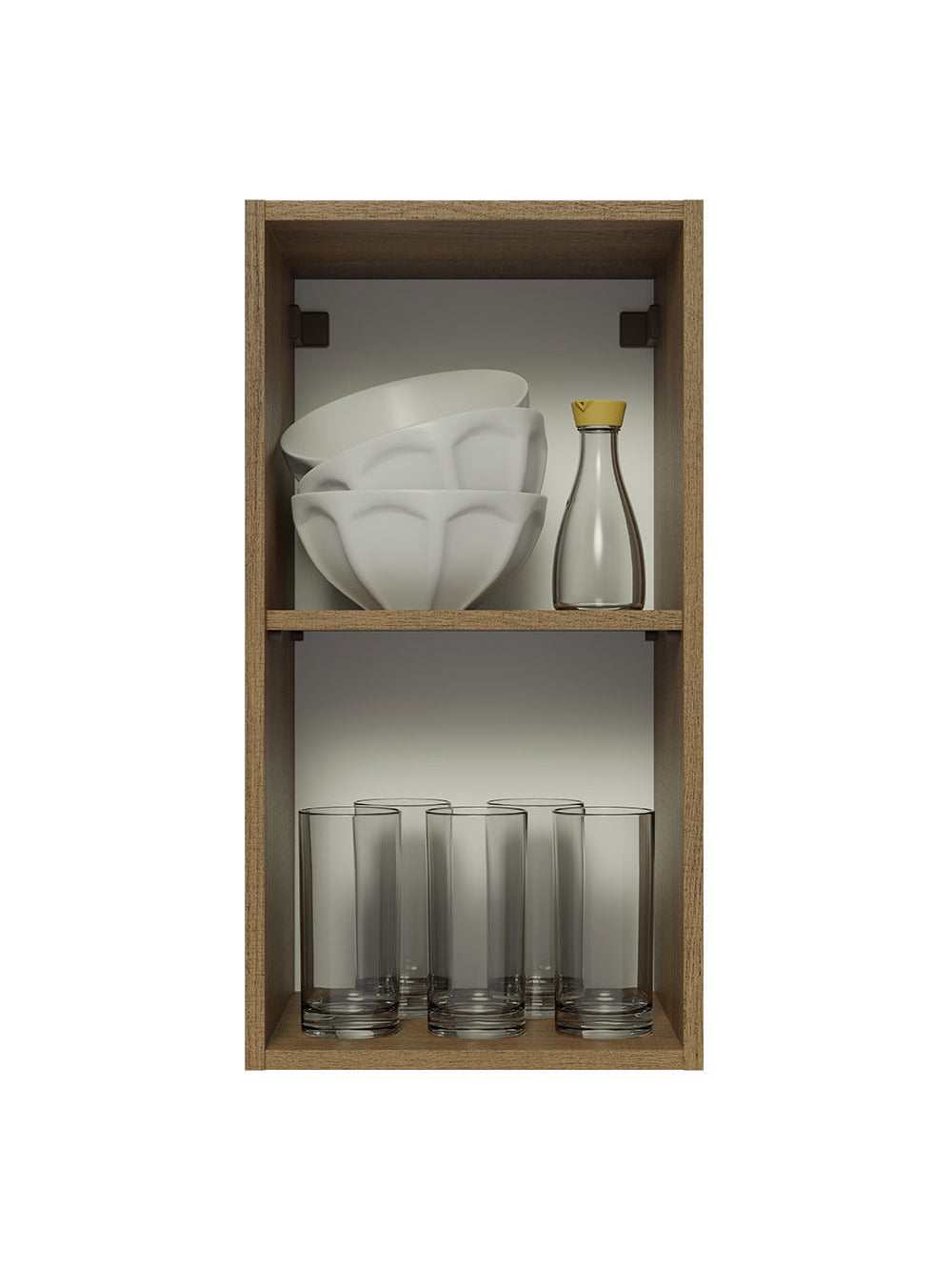 Armário Aéreo Madesa Glamy 35 cm 1 Porta Rustic