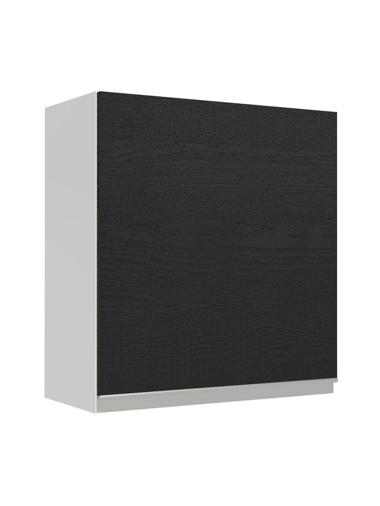 Armário Aéreo Madesa Glamy 60 cm 1 Porta Branco/Preto