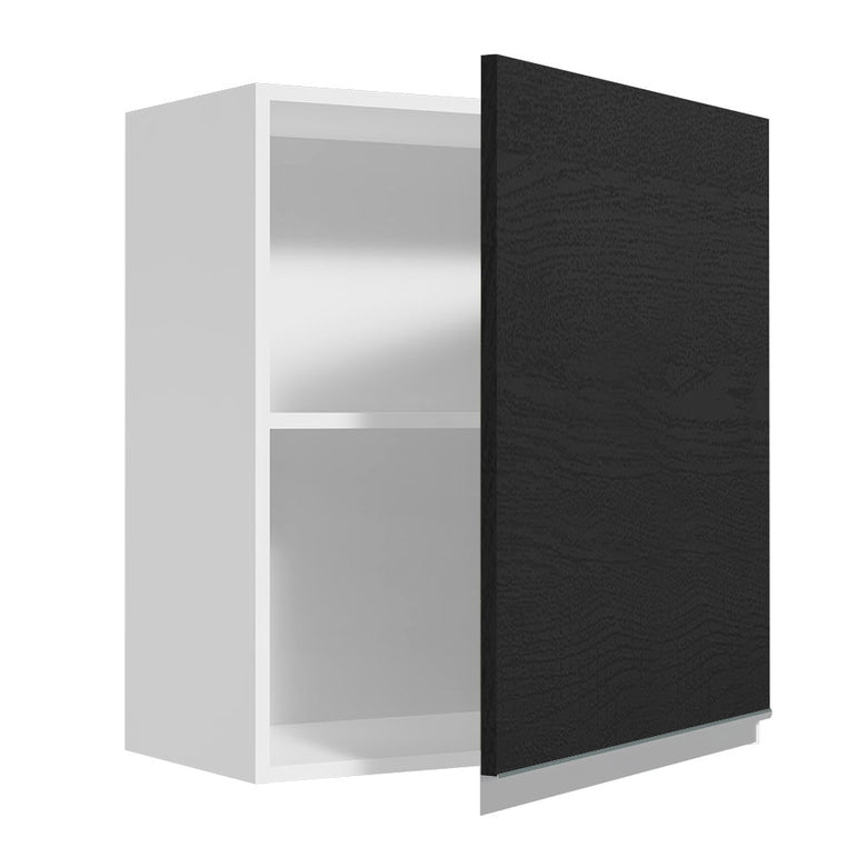Armário Aéreo Madesa Glamy 60 cm 1 Porta Branco/Preto