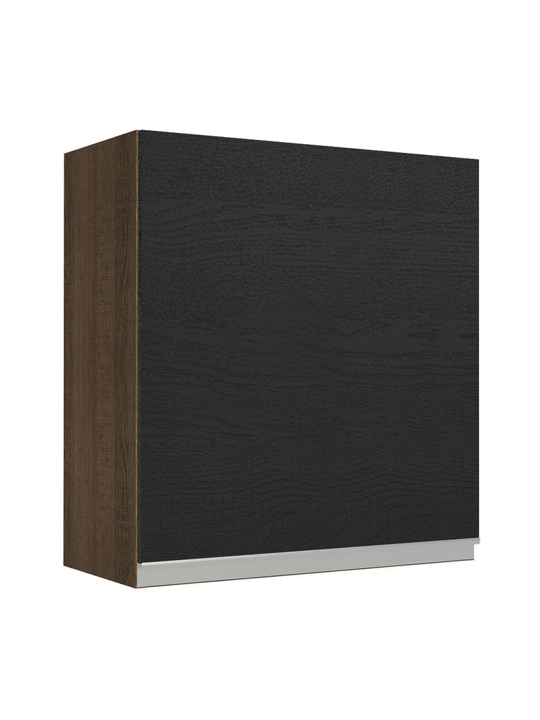 Armário Aéreo Madesa Glamy 60 cm 1 Porta Rustic/Preto